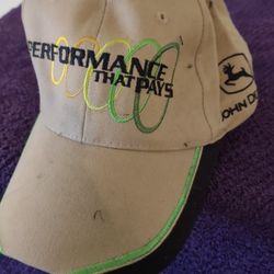 John Deere Beige Performance That Pays Adjustable Baseball Cap