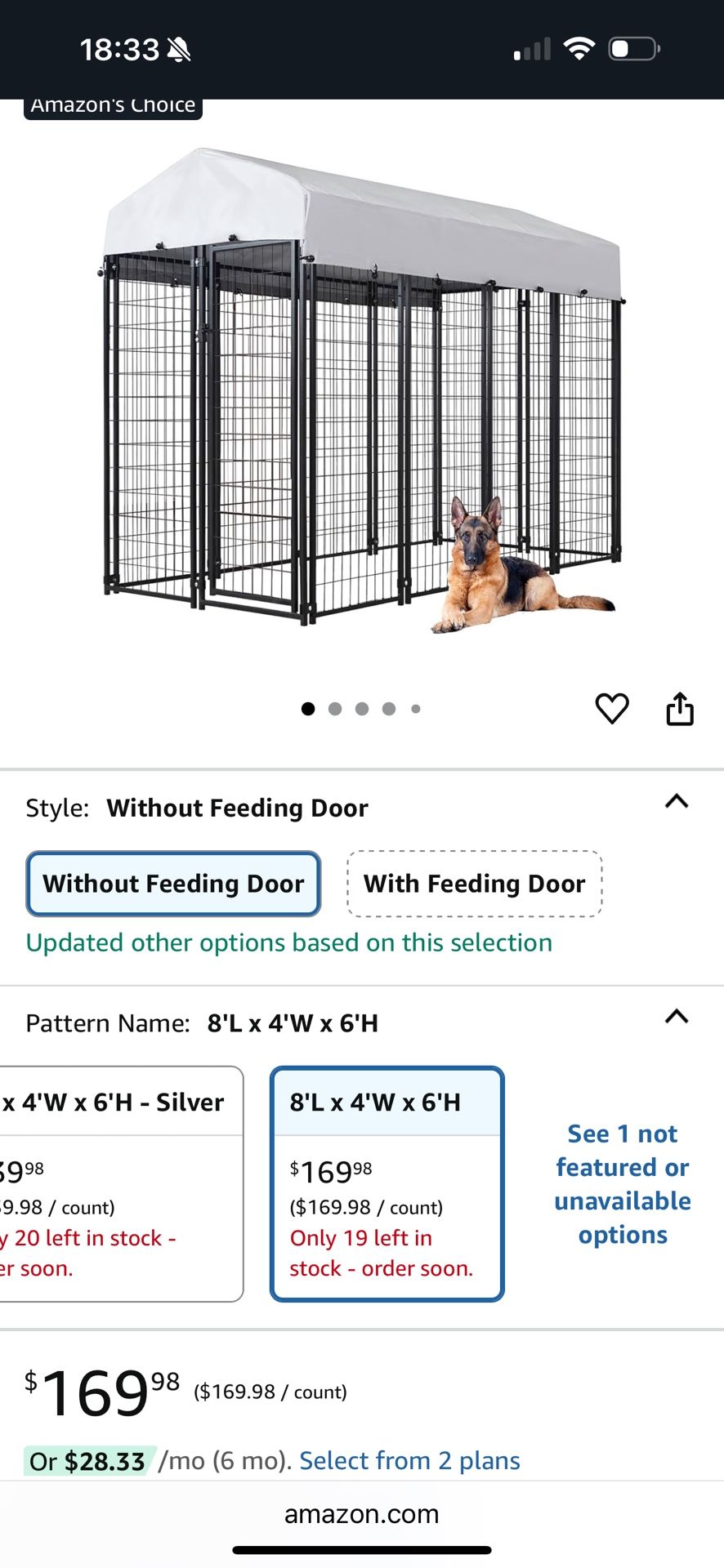 Outdoor dog kennel