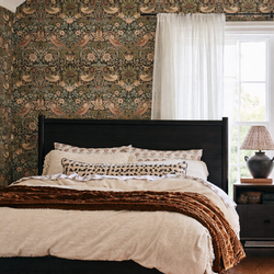 Anthropology  Ethel black wood queen bed frame