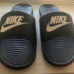 Size 11 Nike Slides White Logo