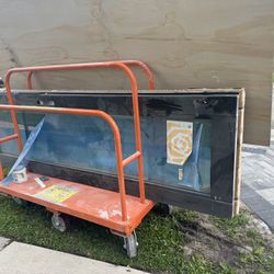 New Marvin Impact Glass French Doors Black Aluminum Frame  