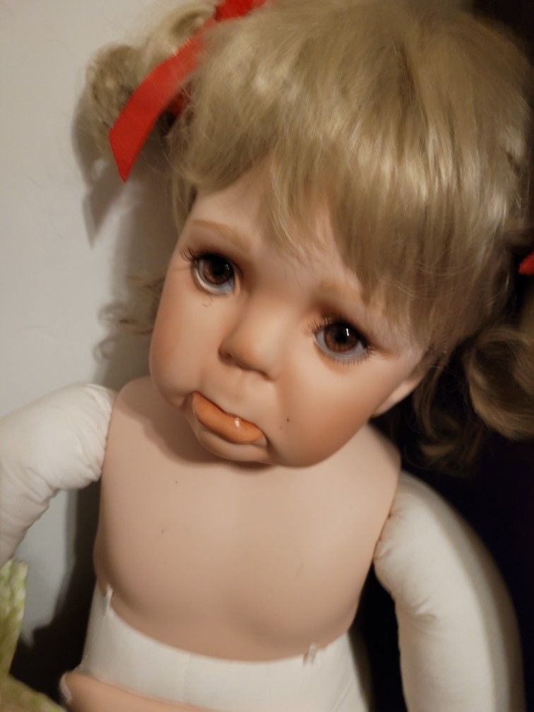 Porcelain Doll. She Is The Size Of A. 2 Year Old Childi