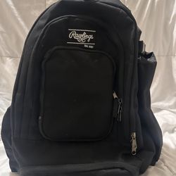 RAWLINGS BASEBALL/SOFTBALL BACKPACK, BLACK COLOR