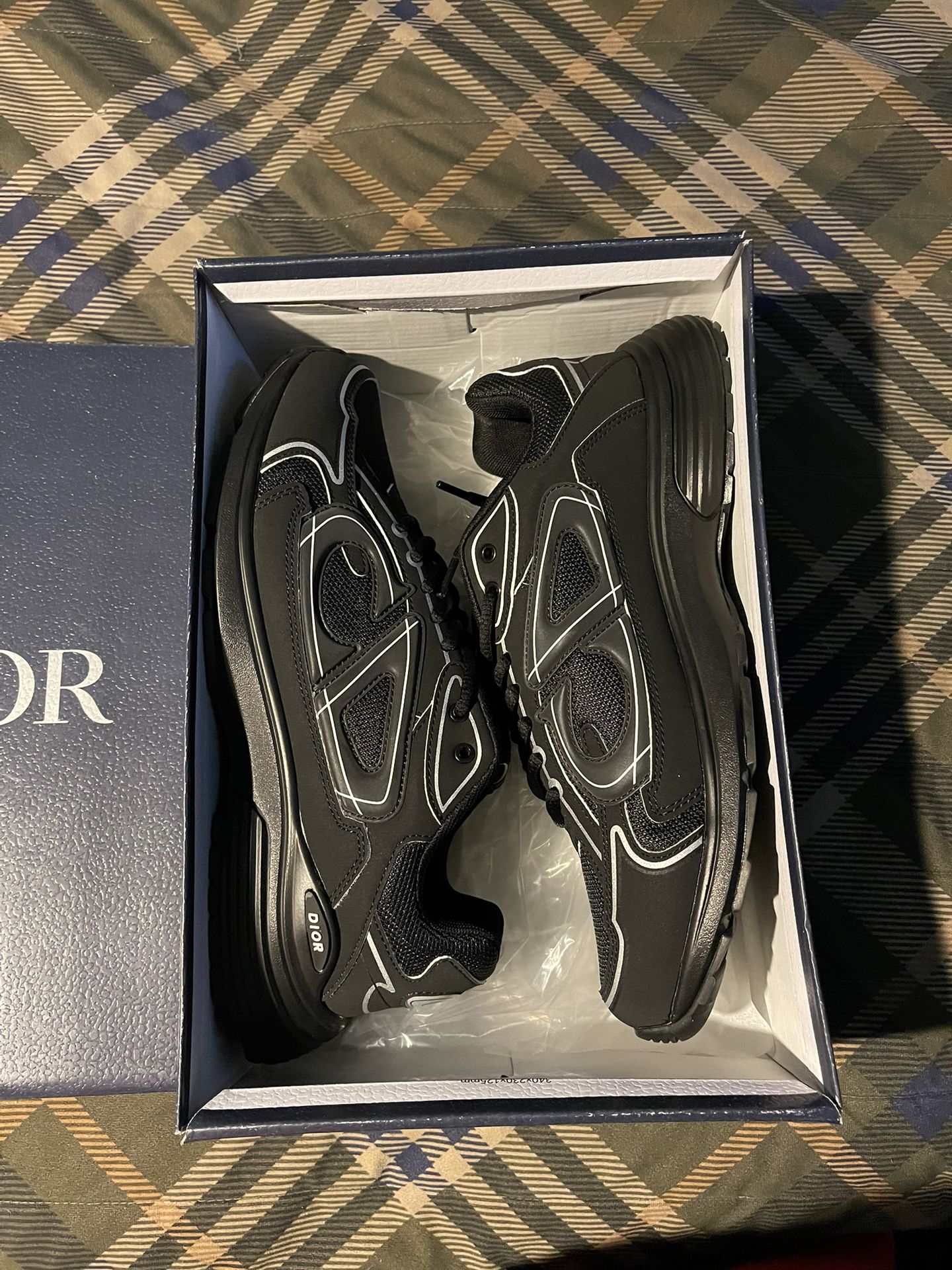 Black Dior B30 Reflective Sneakers