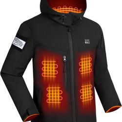 Men's Heated Fleece Jacket, Heated Jacket for Men with 10000mAh Large Capacity Battery Pack and Hand Warm Pockets