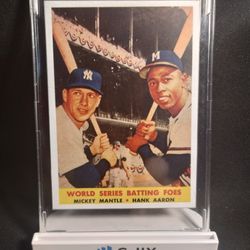 1958 Topps Hank Aaron Mickey Mantle Card