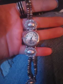 Peyote Bird Stirling silver beaded watch
