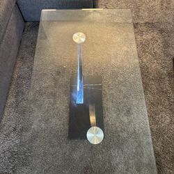 Five Piece Dinner Room Set And One Glass Coffee Table And One End Table 