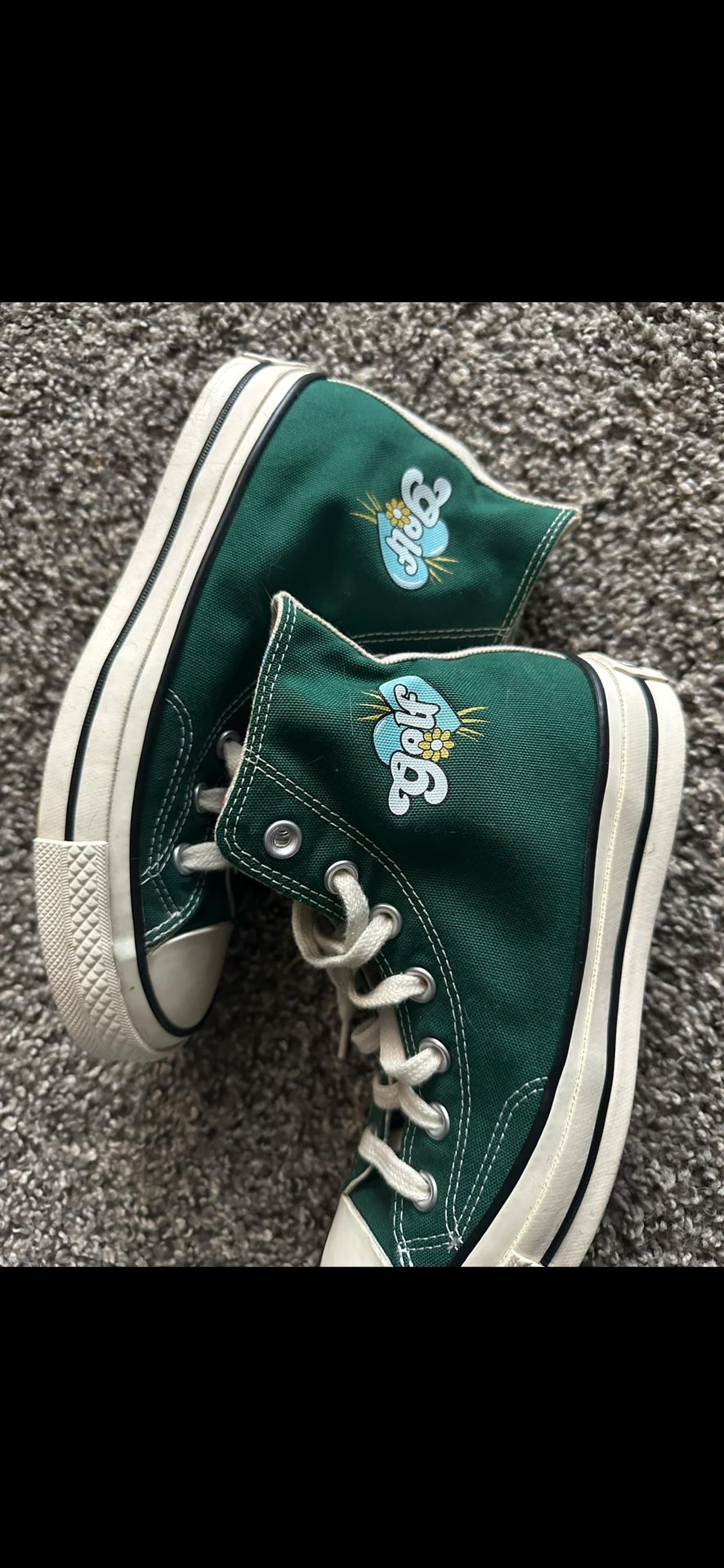 women’s size 7 custom GOLF converse
