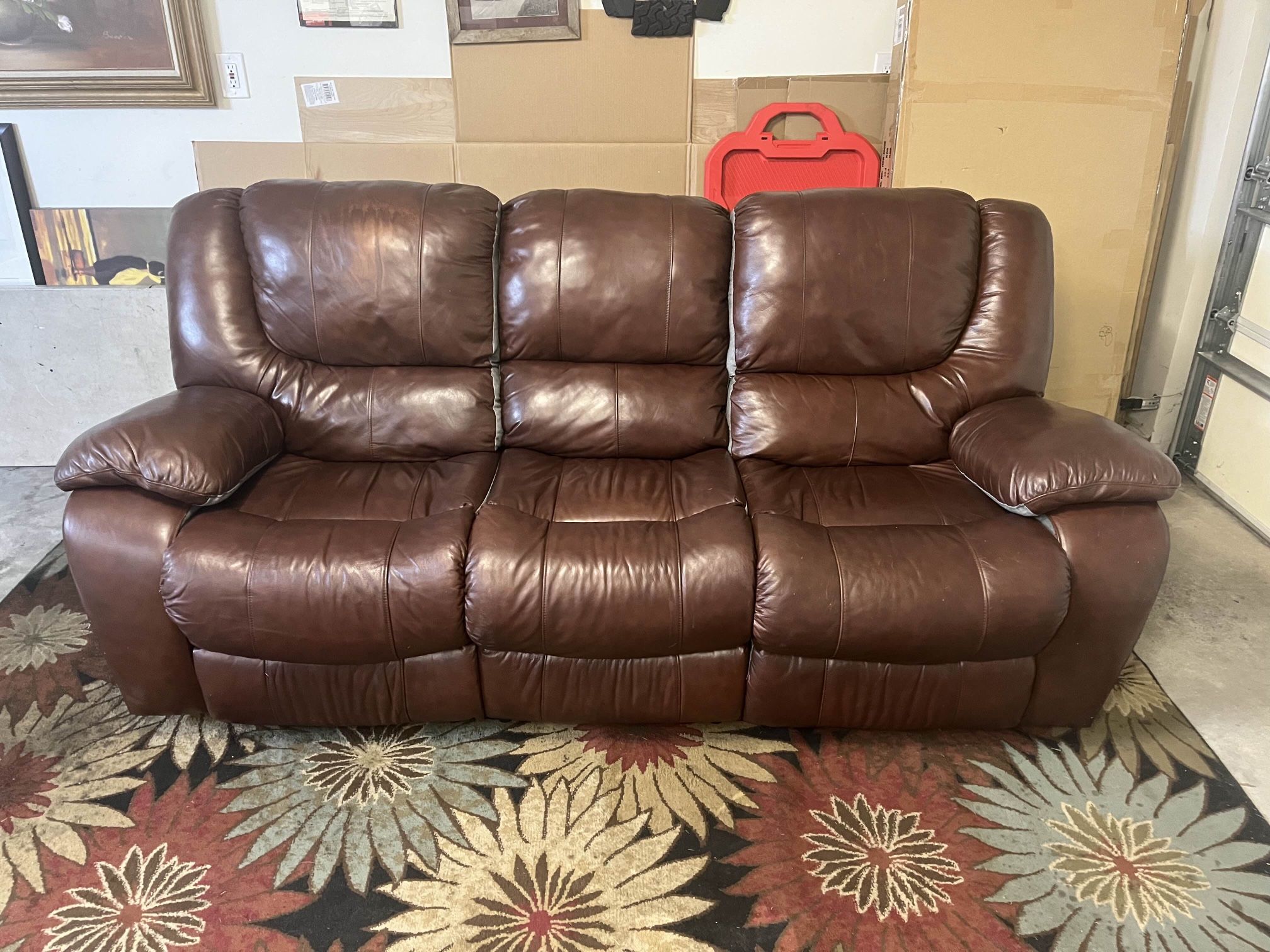 Brown Leather Recliner Couch