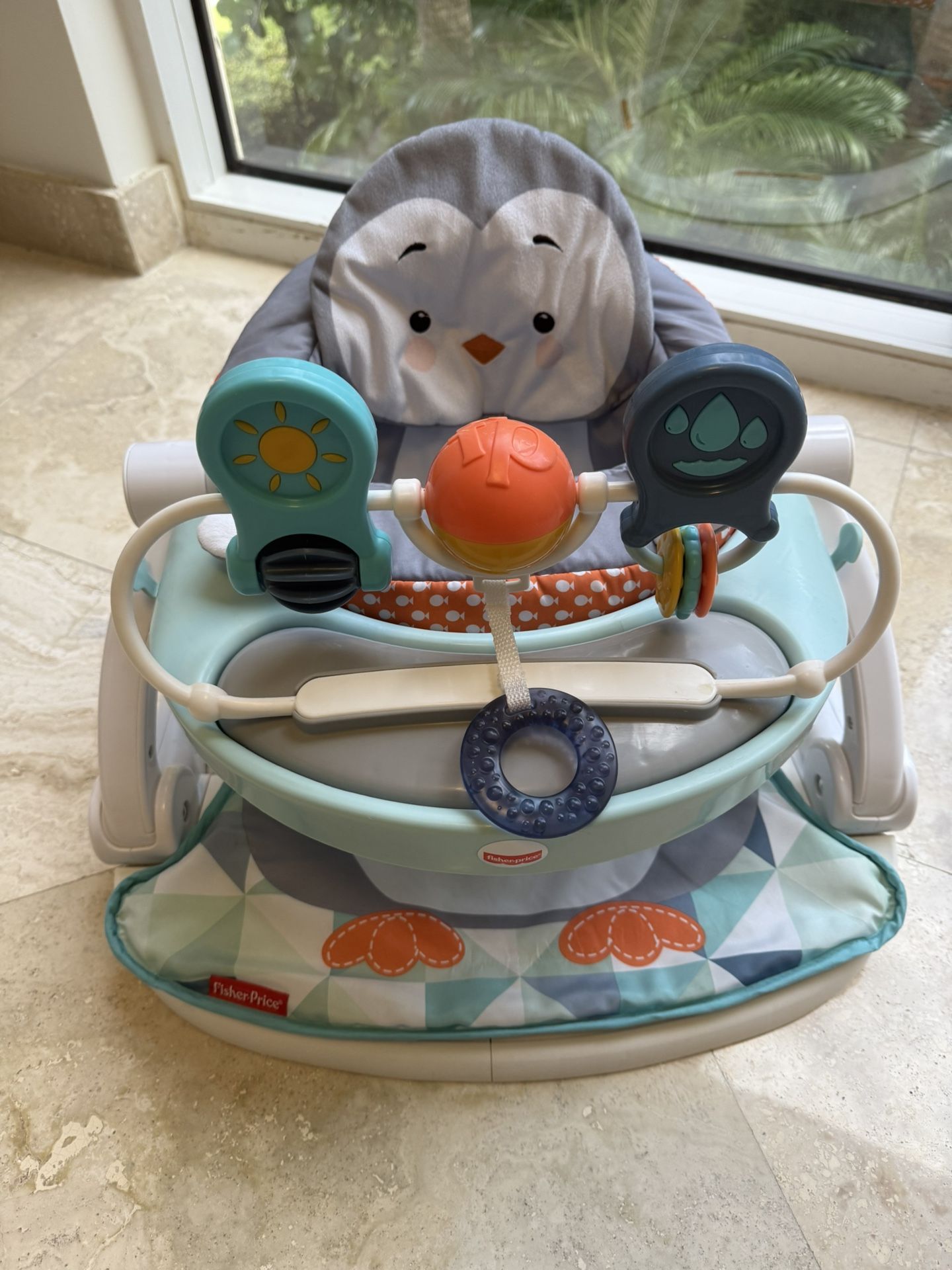 Fisher-Price Portable Baby Chair Sit-Me-Up Floor Seat With Developmental Toys & Machine Washable Seat Pad