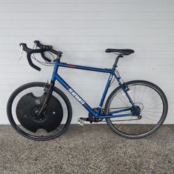 Scattante 28" 700c 18-Speed Carbon Fiber Fork Electric 400w 20mph E-bike Commuter/Road Hybrid Bike - Light 24" 60cm Frame - Dual Shimano Sora Shifters