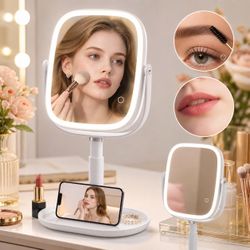 🌼 makeup mirror, vanity mirror, lighted mirror, LED mirror, magnifying mirror, beauty mirror, cosmetic mirror, gift for her