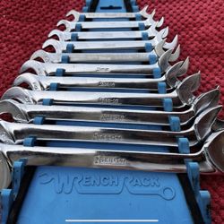 Snap-On Tools USA 11pc 4-Way Angle Head Open End Wrench Set 1”-5/16”