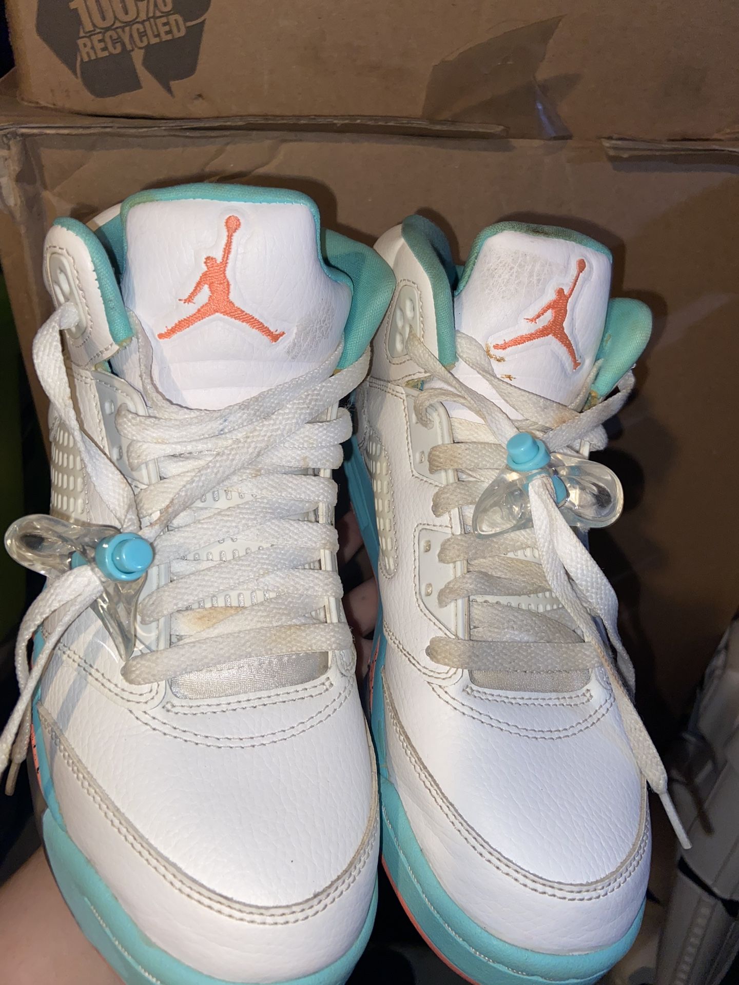 Air Jordan 5 Retro Light Aqua - Size 5.5y