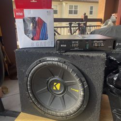 12” Kicker Subwoofer + AMP + Wiring Kit