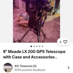 8” Meade telescope 200XL
