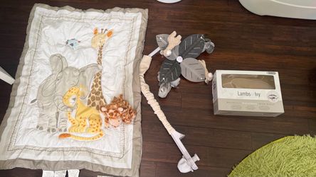 15 set Animal safari jungle lambs & ivy baby bedding crib set & baby room decor