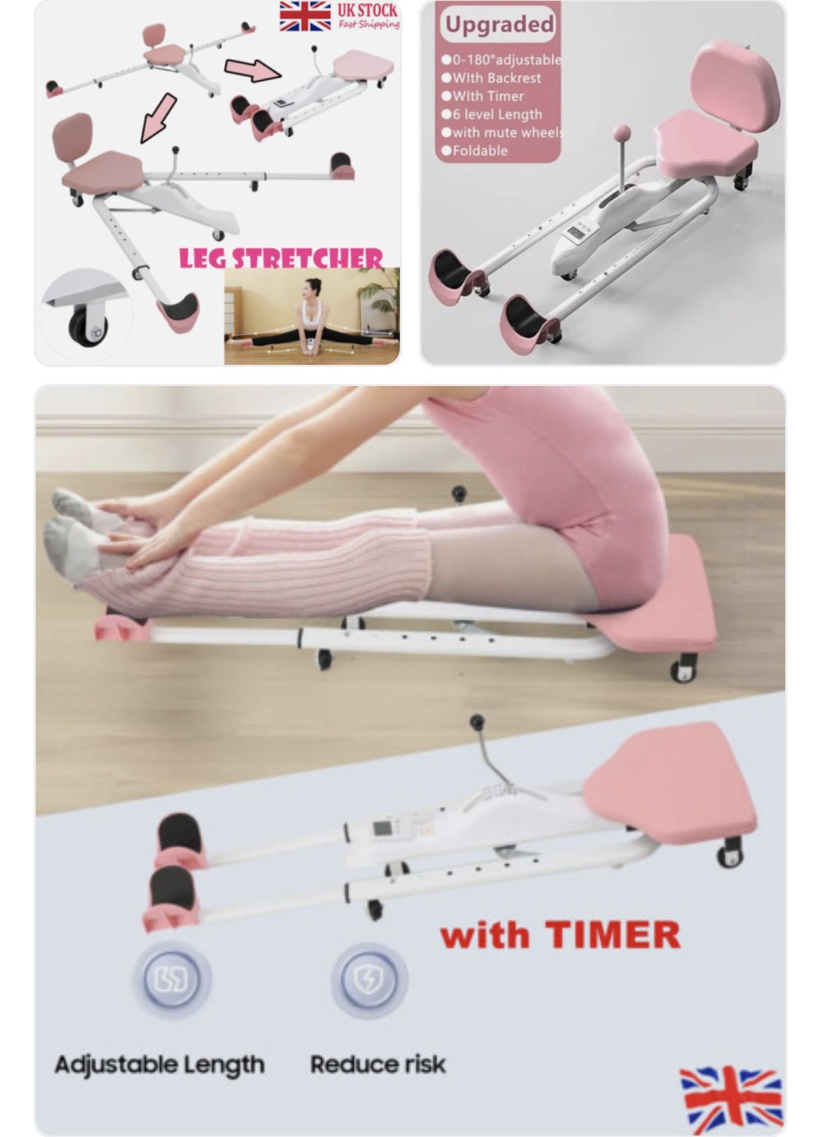 Heavy Duty Leg Stretcher Stretching Machine Split Training Equipment Home Gym