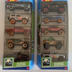 Hot Wheels 5 Pack Remote Adventures Toyota Tacoma Tundra Bronco Silverado