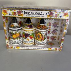 DeRuta Harvest Hand Soap Collection of 3 / 21.5 fl. oz Ea.  New In Box NIB