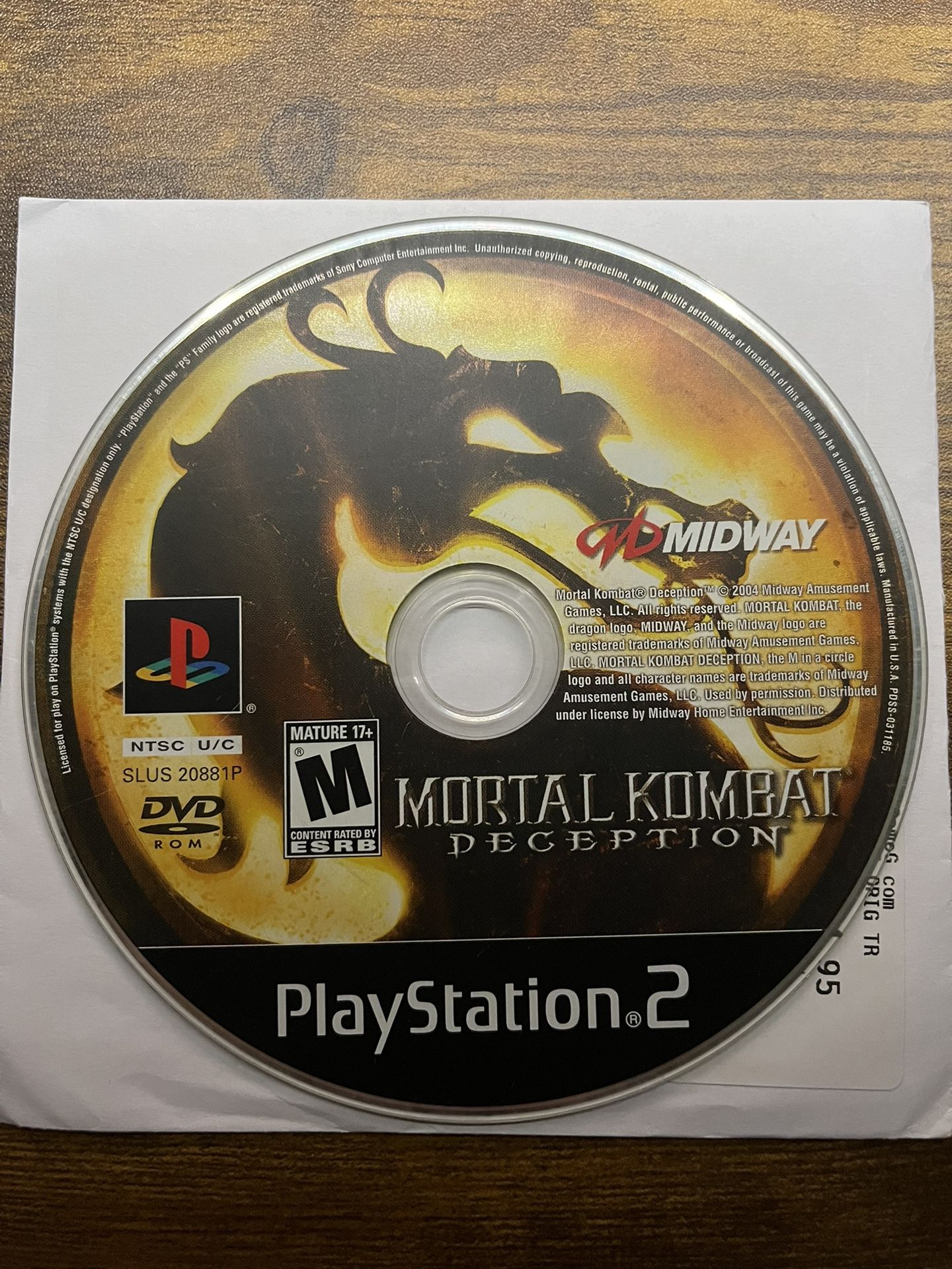 Mortal Kombat Deception PS2 $12