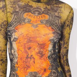 Jean Paul Gaultier Khaki Médaillon Mesh Top – Worn Once