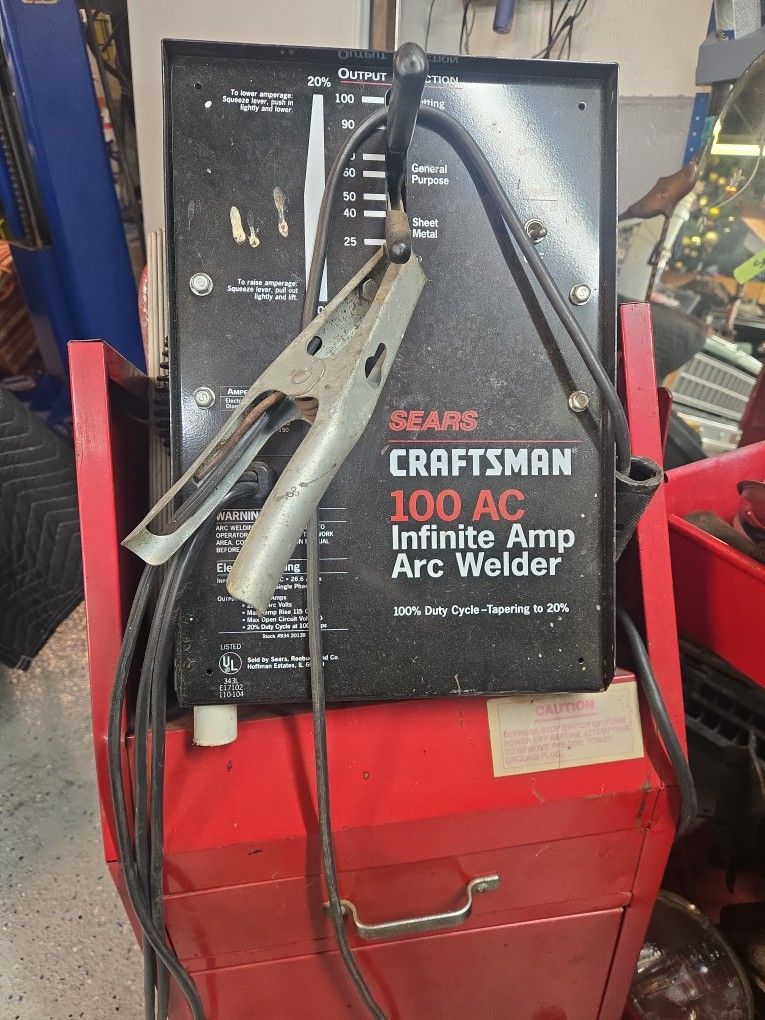 Craftsman 100 AC INFINITE AMP ARC WELDER AND CART