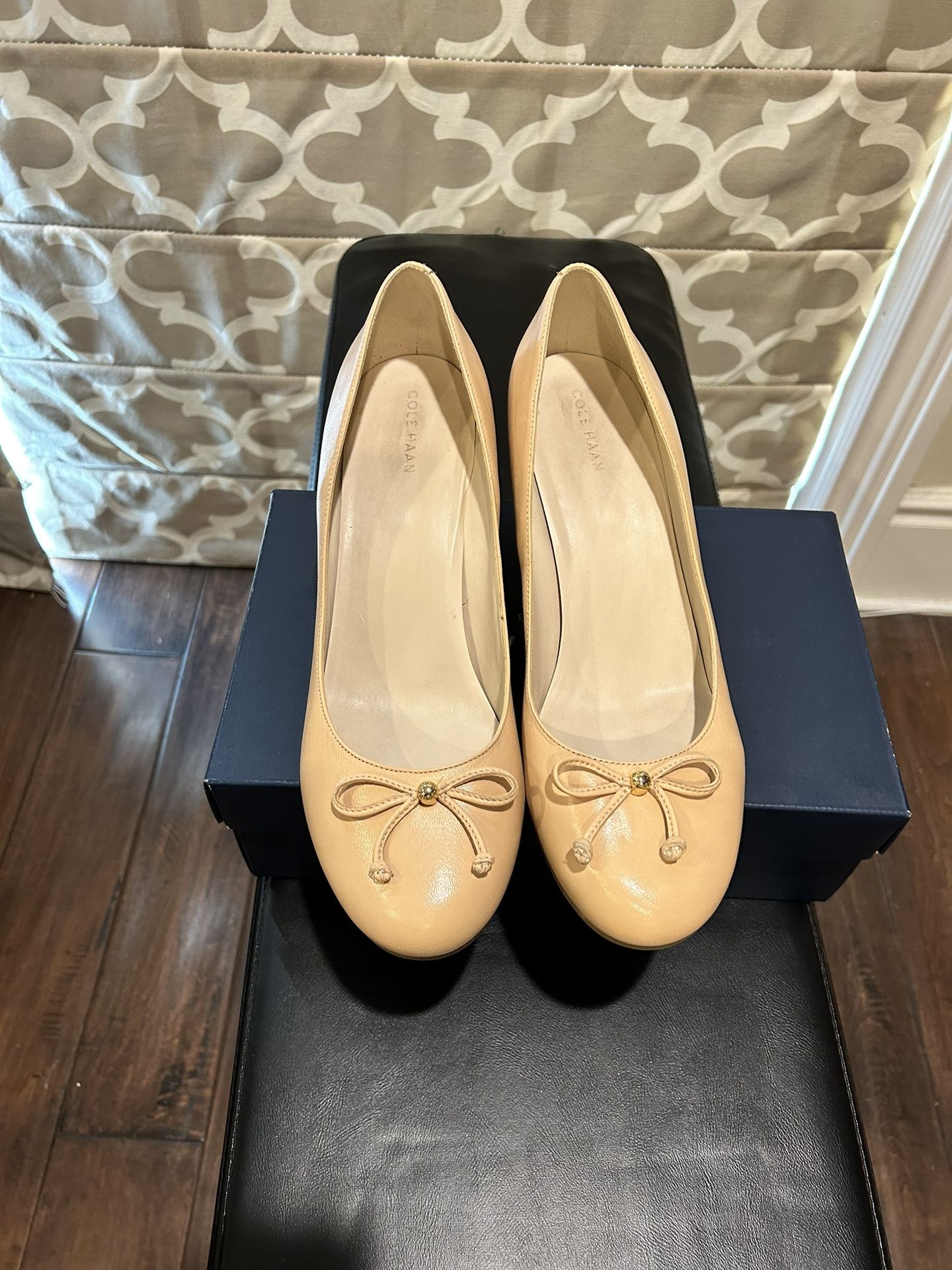 Nude Leather Cole Haan Ballerina Wedge - Like New