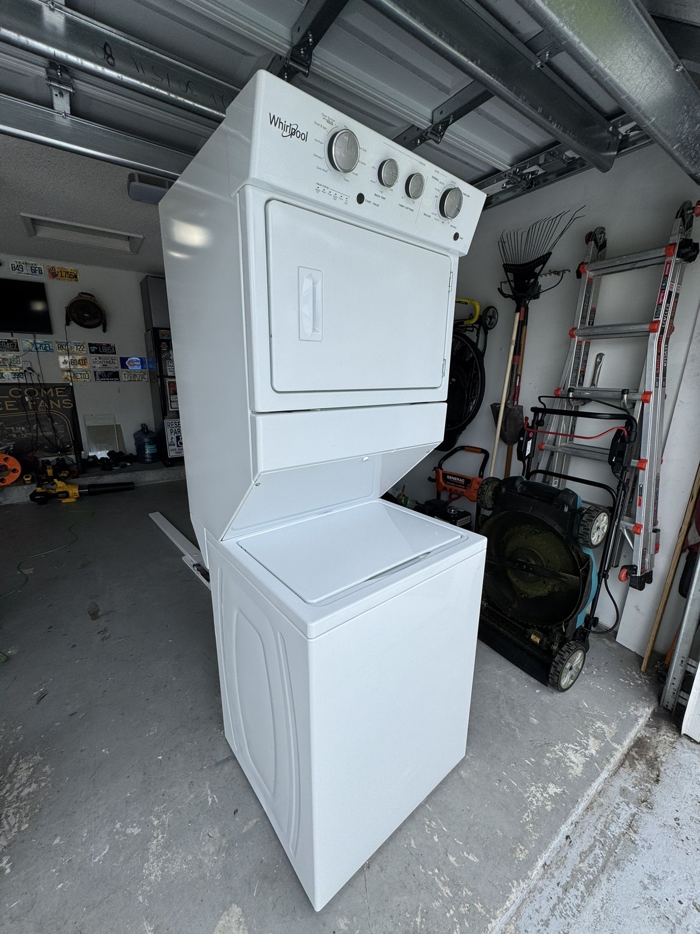 Whirlpool Stacked Washer and Electric Dryer