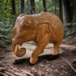 Vintage Indian Wooden Elephant From 1950’s