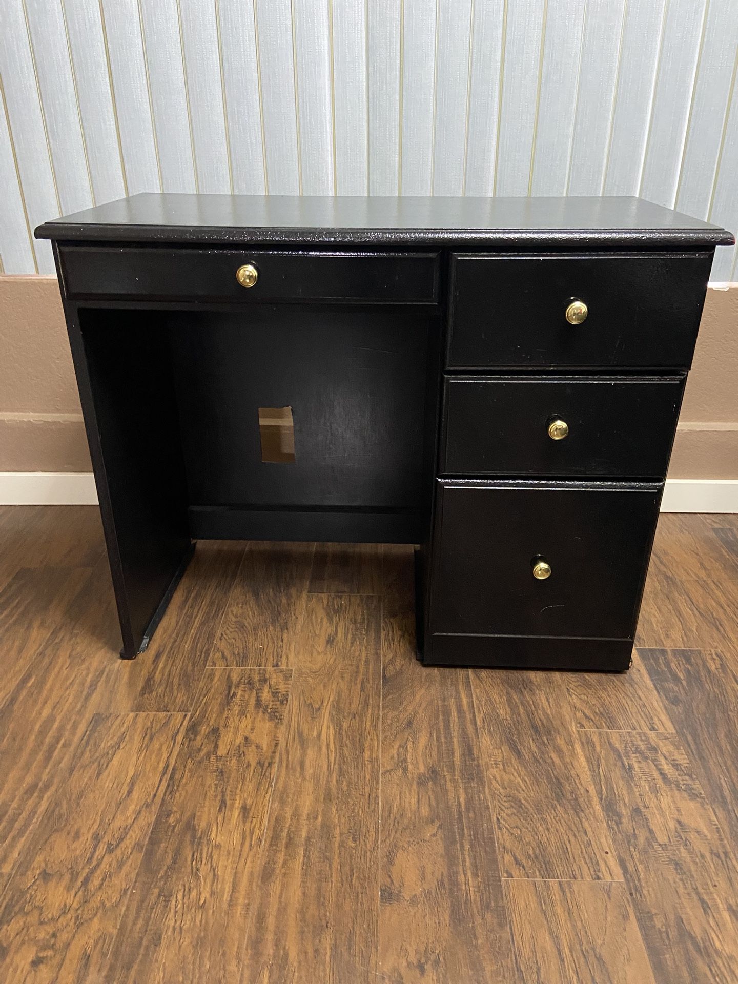 Black Painted Wood Desk