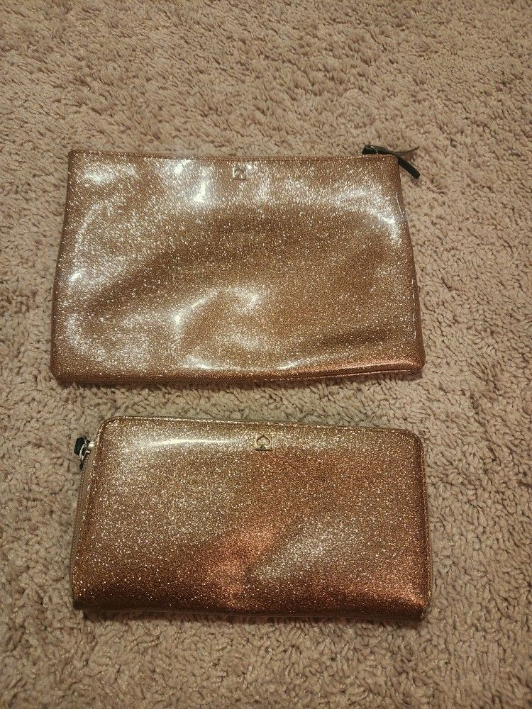 Kate Spade Mavis Street Neda Zip Around Glitter Clutch Wallet