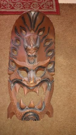 Solid wood TIKI mask Hawaiian