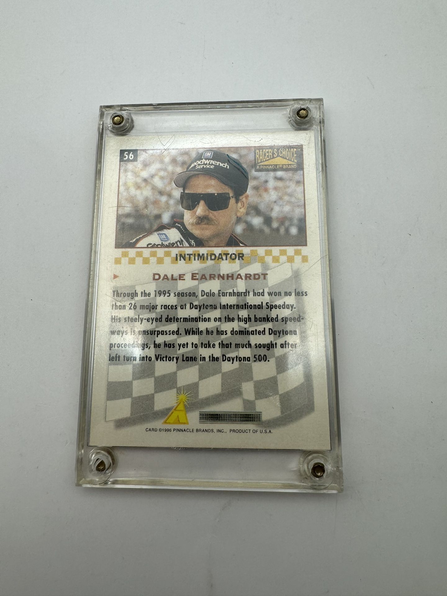 DALE EARNHARDT SR “Intimidator “ 1996 Racer’s Choice Pinnacle Brand Sealed Card