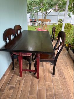 Solid Wood Drop Leaf Table Mesa Plegable de Madera con Alas Abatibles