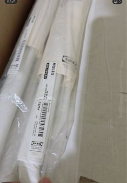 2-IKEA MULIG Adjustable Clothes Bar/Rack with Hooks – White – Brand New