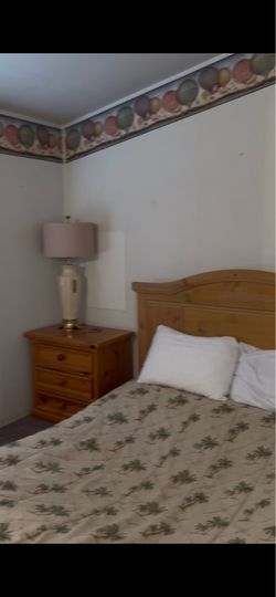 Solid Wood Queen Bed-frame & Mattress