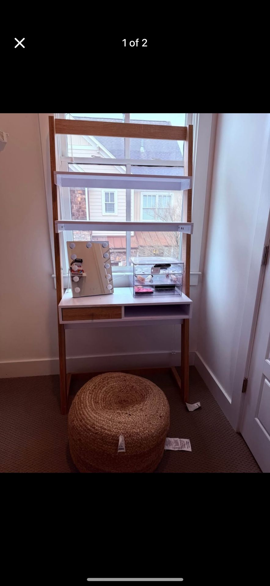 MOVING SALE!!! Leaning Desk or Vanity + Ottoman - LIKE NEW!!!