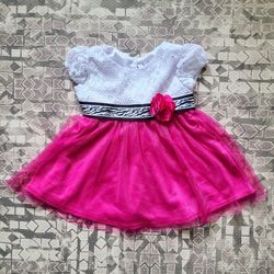 Youngland Baby 24M Pink White Lace Dress with a Cardigan Sweater 
