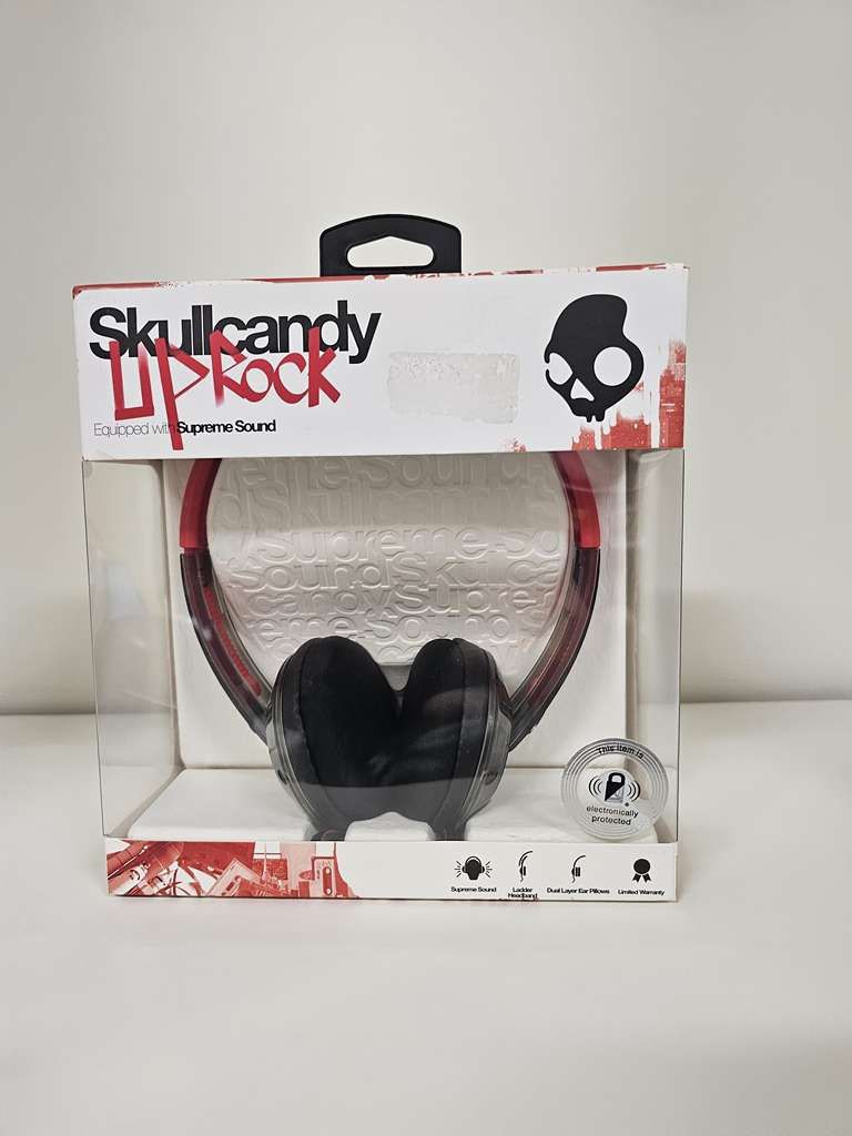 Lot of 6 Brand New Skullcandy Supreme Sound Uprock Headphones in Red/Clear