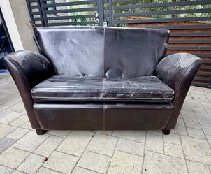 Leather loveseat