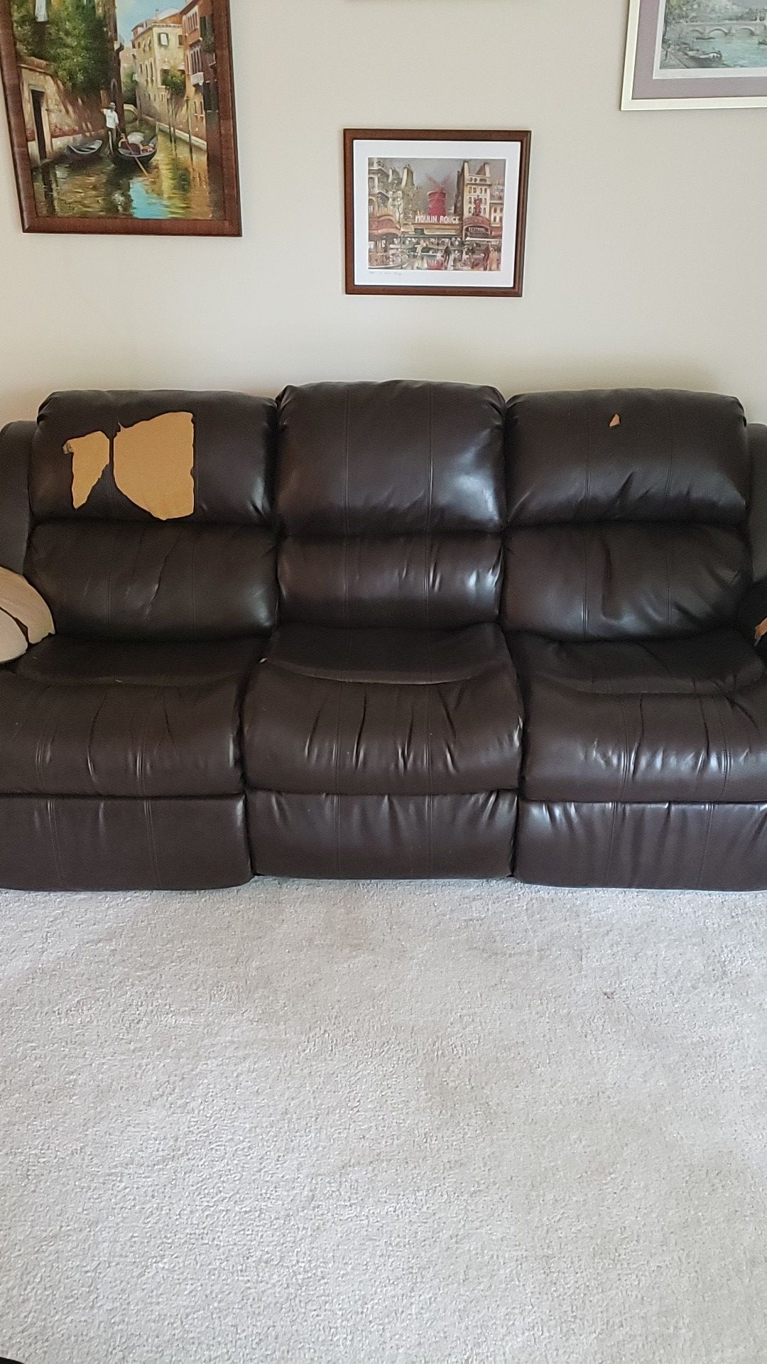 Brown Leather Couch Recliner