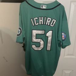 Nike Ichiro Suzuki Seattle Mariners green jersey size xl