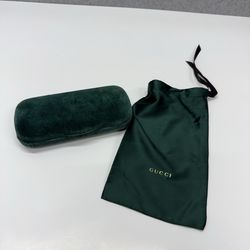 Gucci Velvet Eyeglass Case Green Clamshell w Dust Bag
