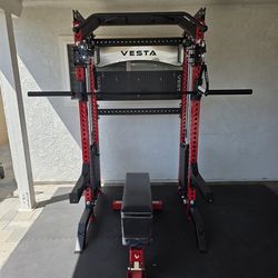 Vesta Pro Series 2in1 Squat Rack | Functional Trainer | 400lb Weight Stack | Commercial Grade | Gym Equipment | FREE DELIVERY🚚 🔴