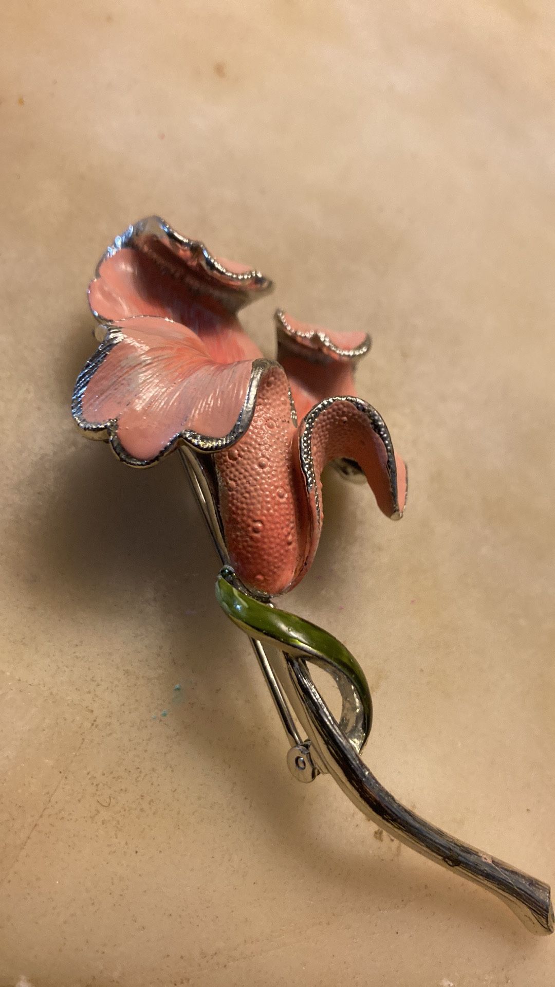Large Coro Pegasus Broach W/ An Orchid