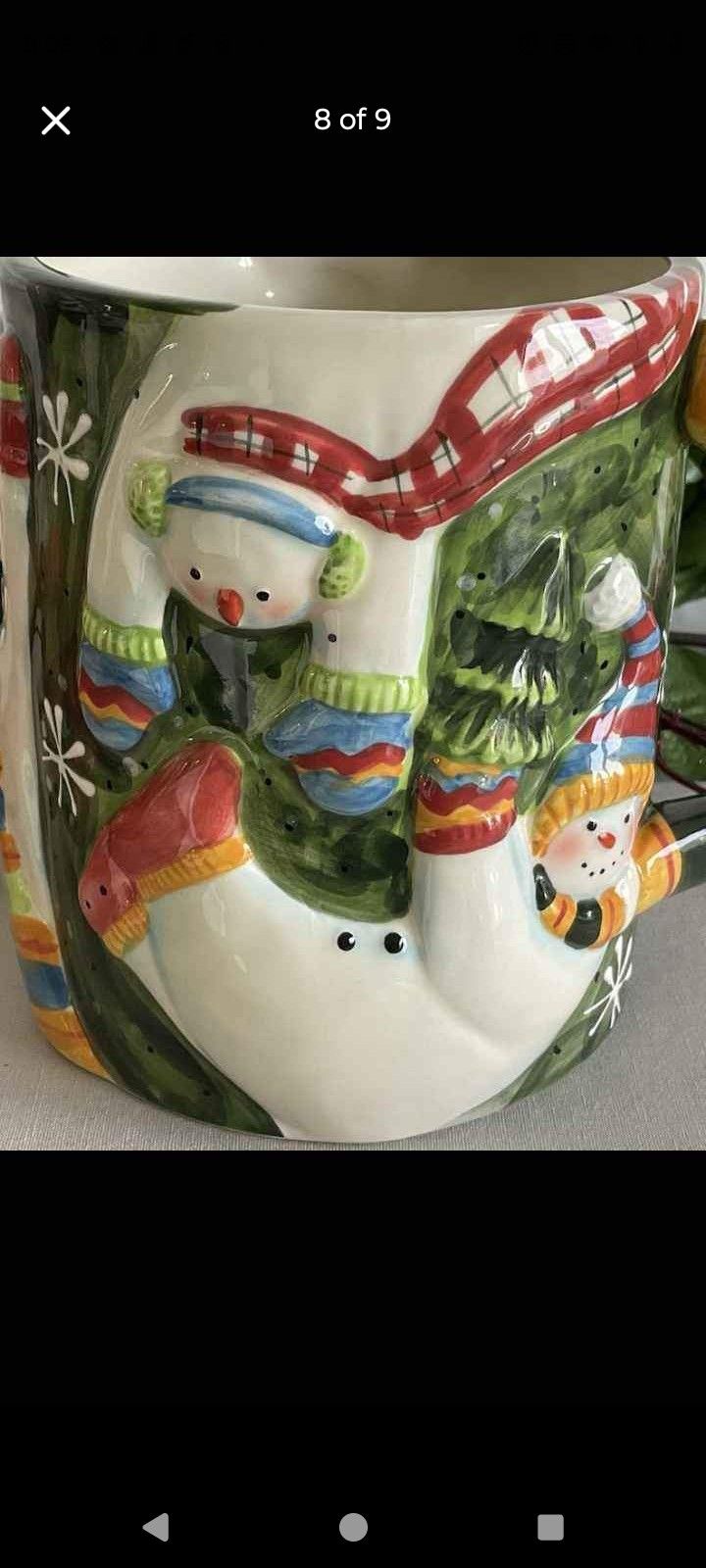 Rare Susan Winget Christmas Snowmen Winter Extra Large 3D Mug Certified Internat Secret Santa