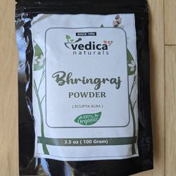 100% Organic Pure Bhringraj Powder For Heathy Hair 100 Gms 4 Oz Vedica Naturals Brand. For Gorgeous Hair!