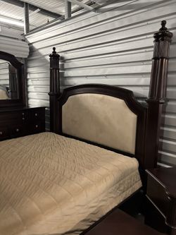 King Poster Bed Complete 10 Piece Set Hardwood Cherry